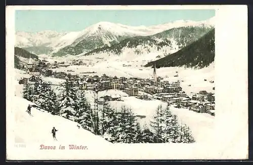 AK Davos, Totalansicht im Winter