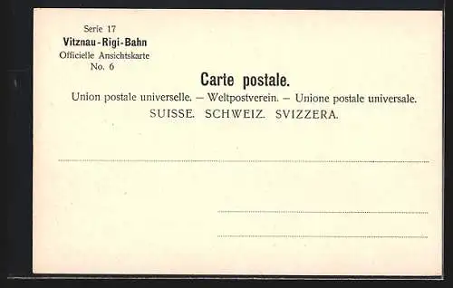 AK Vitznau-Rigi-Bahn, Rigi-Känzeli aus der Vogelschau, Ornament-Rahmen