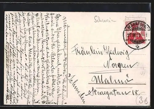 AK Männedorf, Teilansicht mit Schaniserberg, Mürtschenstock und Rautispitz