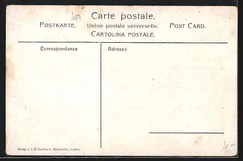 Künstler-AK Unterschächen, Hütten an der Klausenstrasse