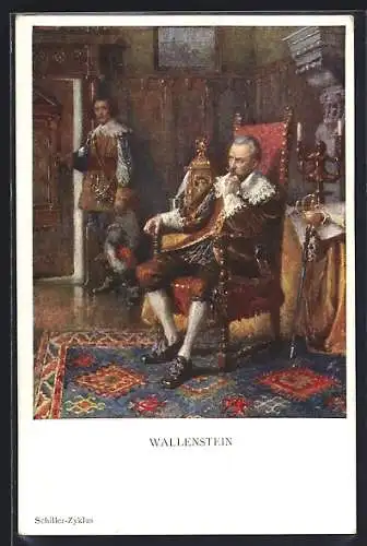 Künstler-AK M.Munk Nr.1113: Szene aus Schiller`s Wallenstein