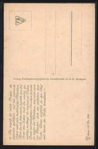 Künstler-AK F. Elssner: Wolfgang von Goethe, Hermann und Dorothea, Karte Nr. 4, Da ergriff sie wilde Begier