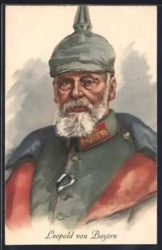 AK Prinz Leopold von Bayern in Uniform mit Pickelhaube