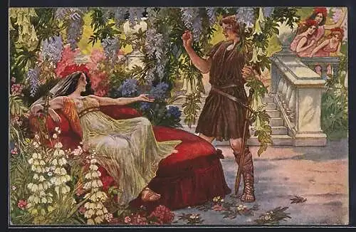 AK Parsival kommt auf seiner Wanderung in Klingfors Zaubergarten