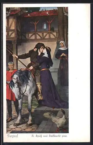 AK Abschieds Parzivals von seiner Mutter