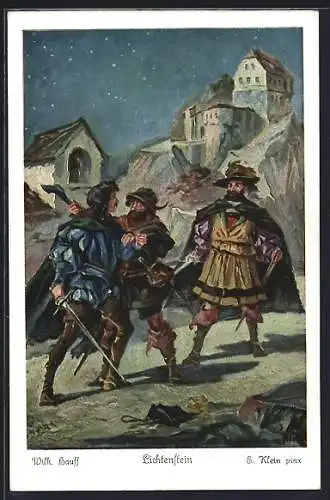 Künstler-AK Szene aus dem Märchen Lichtenstein von Wilh. Hauff