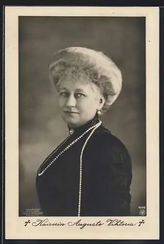 AK Kaiserin Auguste Victoria von Preussen mit Hochsteckfrisur
