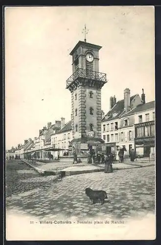 AK Villers-Cotterêts, Fontaine place du Marché