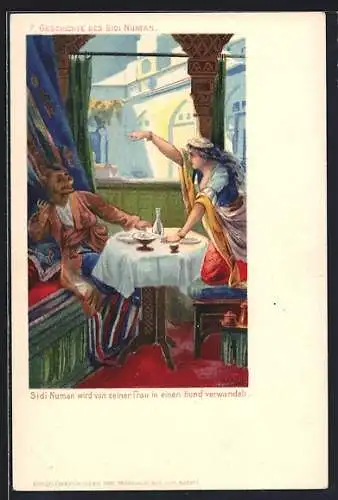AK Märchen, Sidi Numan wird von seiner Frau in einen Hund verwandelt