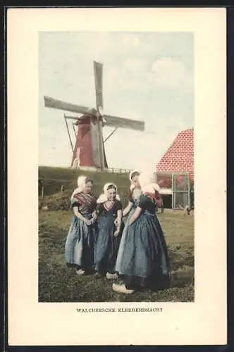 AK Mädchen in Walcherscher Kleidertracht