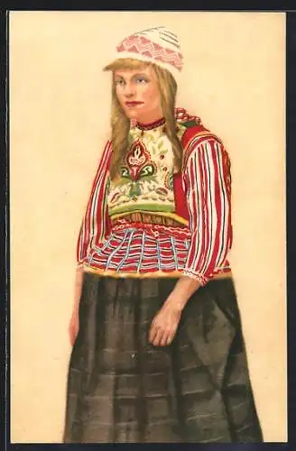 AK Niederländerin in Tracht mit Haube