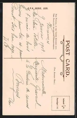 Künstler-AK Marken, Niederländer schiebt Frau auf Schlitten