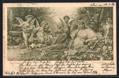Künstler-AK Hans Zatzka: Liebesständchen