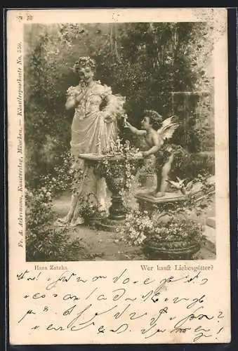 Künstler-AK Hans Zatzka: Wer kauft Liebesgötter? Amor
