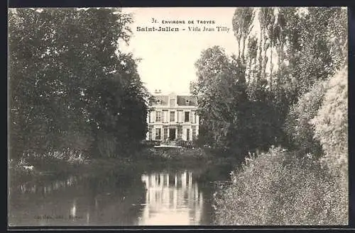AK Saint-Julien, Villa Jean Tilly avec vue sur le lac et jardin environnant
