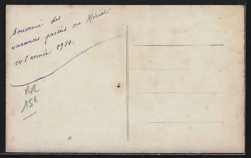 AK Le Mériot, Vue de la rue principale bordée d`arbres et maisons