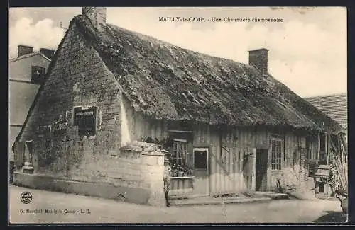 AK Mailly-le-Camp, Une Chaumière champenoise