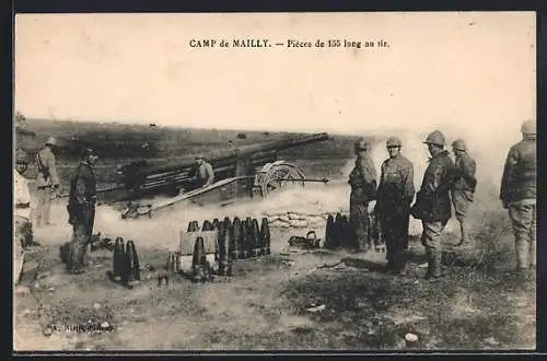 AK Mailly, Pièces de 155 long au tir