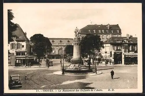 AK Troyes, Le Monument des Enfants de l`Aube