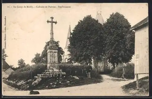 AK Mailly, Calvaire de Poivres et église de Ste-Suzanne