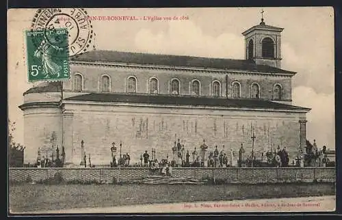 AK Saint-Jean-de-Bonneval, L`église vue de côté