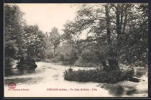 AK Lenclos, Un coin de Seine, L`Île