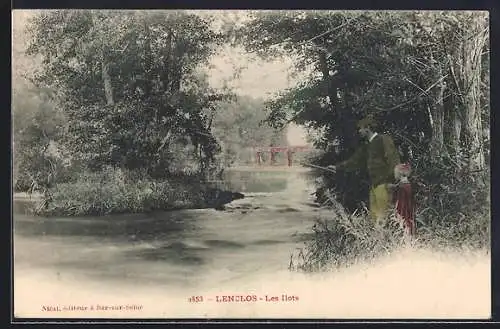 AK Lenclos, Les Îlots avec pêcheur près de la rivière