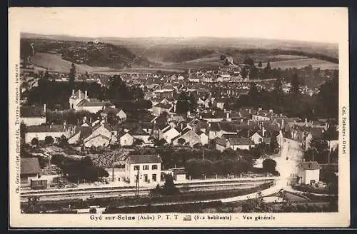 AK Gyé-sur-Seine, Vue générale du village et des collines environnantes
