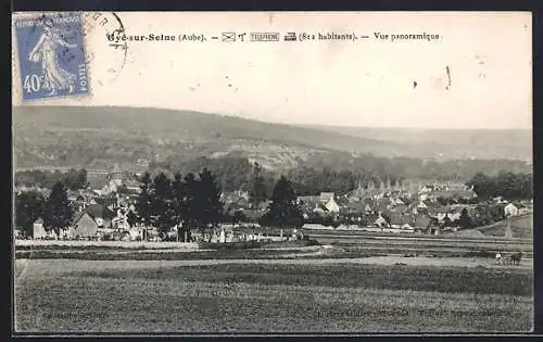AK Gyé-sur-Seine, Vue panoramique du village et des collines environnantes