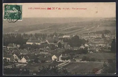 AK Gyé-sur-Seine, Vue panoramique du village et des champs environnants