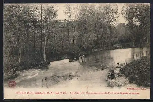 AK Essoyes, Les Bords de l`Ource vue du pont entre Essoyes et Loches
