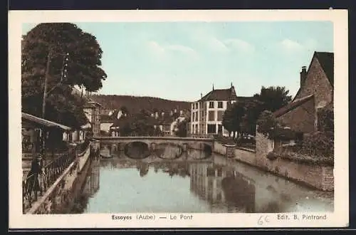 AK Essoyes, Le Pont sur la rivière en centre-ville