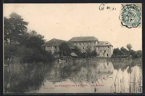 AK St-Parres-les-Vaudes, Le Moulin et son reflet sur l`eau calme