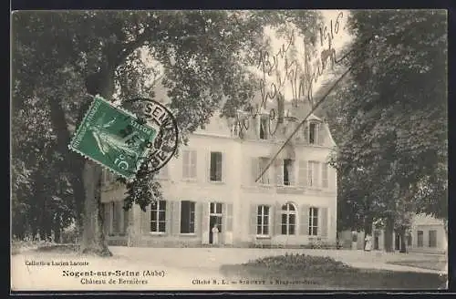 AK Nogent-sur-Seine, Château de Berrières entouré d`arbres majestueux