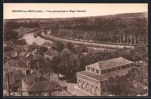 AK Nogent-sur-Seine, Vue panoramique et Digue Perronet