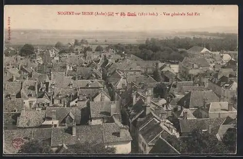 AK Nogent-sur-Seine, Vue générale Sud Est