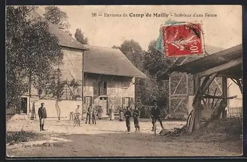 AK Camp de Mailly, Intérieur d`une ferme