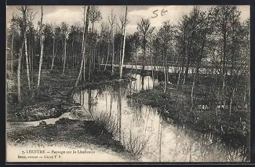 AK Lhuître, Paysage sur la Lhuîtrelle