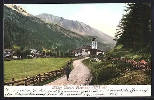 AK Brenner, Ortseingang mit Kirche