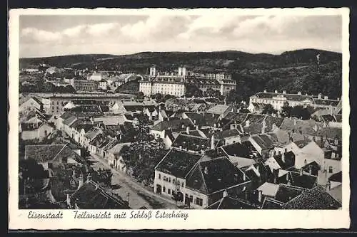 AK Eisenstadt, Teilansicht mit Schloss Esterházy