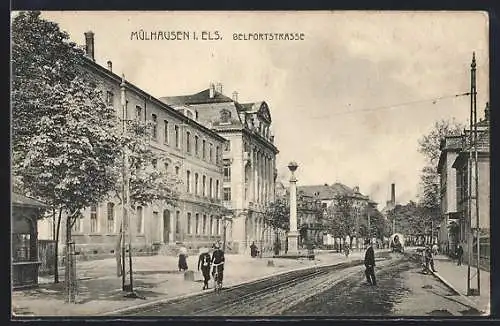 AK Mülhausen, Blick in die Belfortstrasse