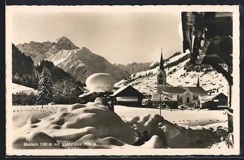 AK Riezlern, Winterpartie mit Blick zum Widderstein