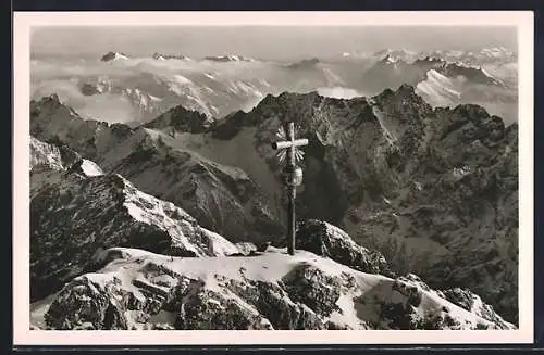 AK Gipfelkreuz auf dem Ostgipfel der Zugspitze