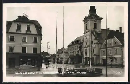 AK Zwettl a. Kamp,  Platz mit Kriegerdenkmal