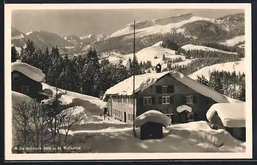 AK Walserschanze, Partie am Haus im Winter
