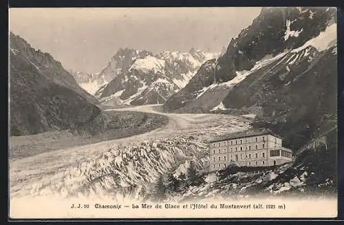 AK Chamonix, La Mer de Glace et l`Hotel du Montanvert