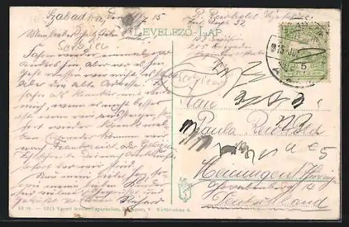 AK Szabadka, Szt. Istvan ter, Strassenleben mit Parkanlage
