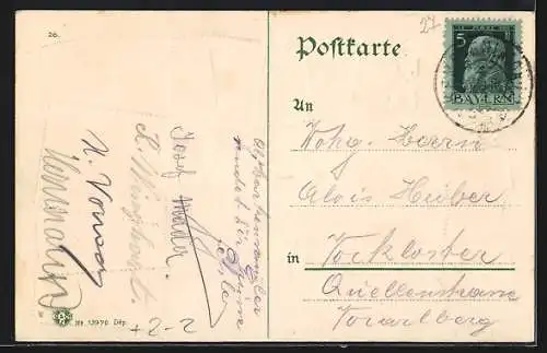 AK Kempten / Allgäu, Totalansicht, verschiedene Briefmarken, Stadtwappen