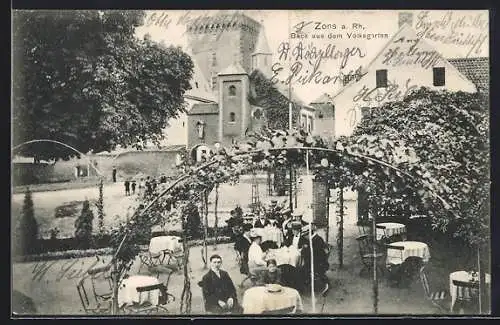 AK Zons a. Rh., Blick aus dem Volksgarten