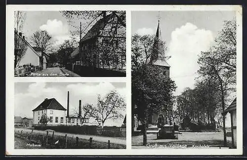 AK Voltlage, Molkerei, Kirchplatz, Partie aus dem Dorfe